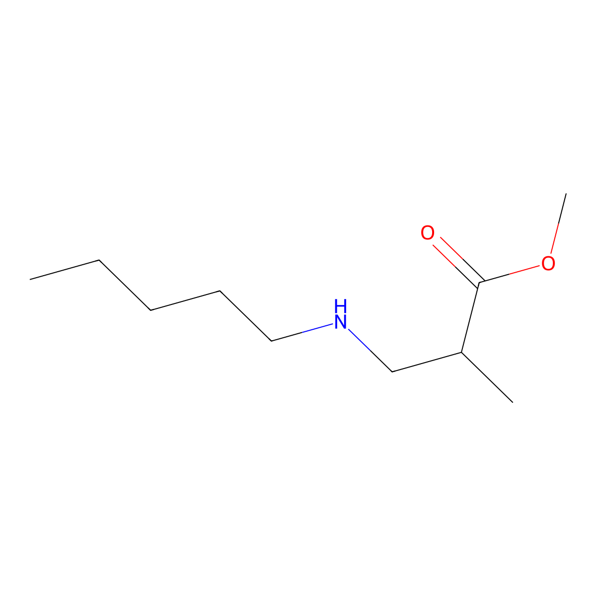 Methyl 2-methyl-3-(pentylamino)propanoate molecular structure, CAS 40870-85-7