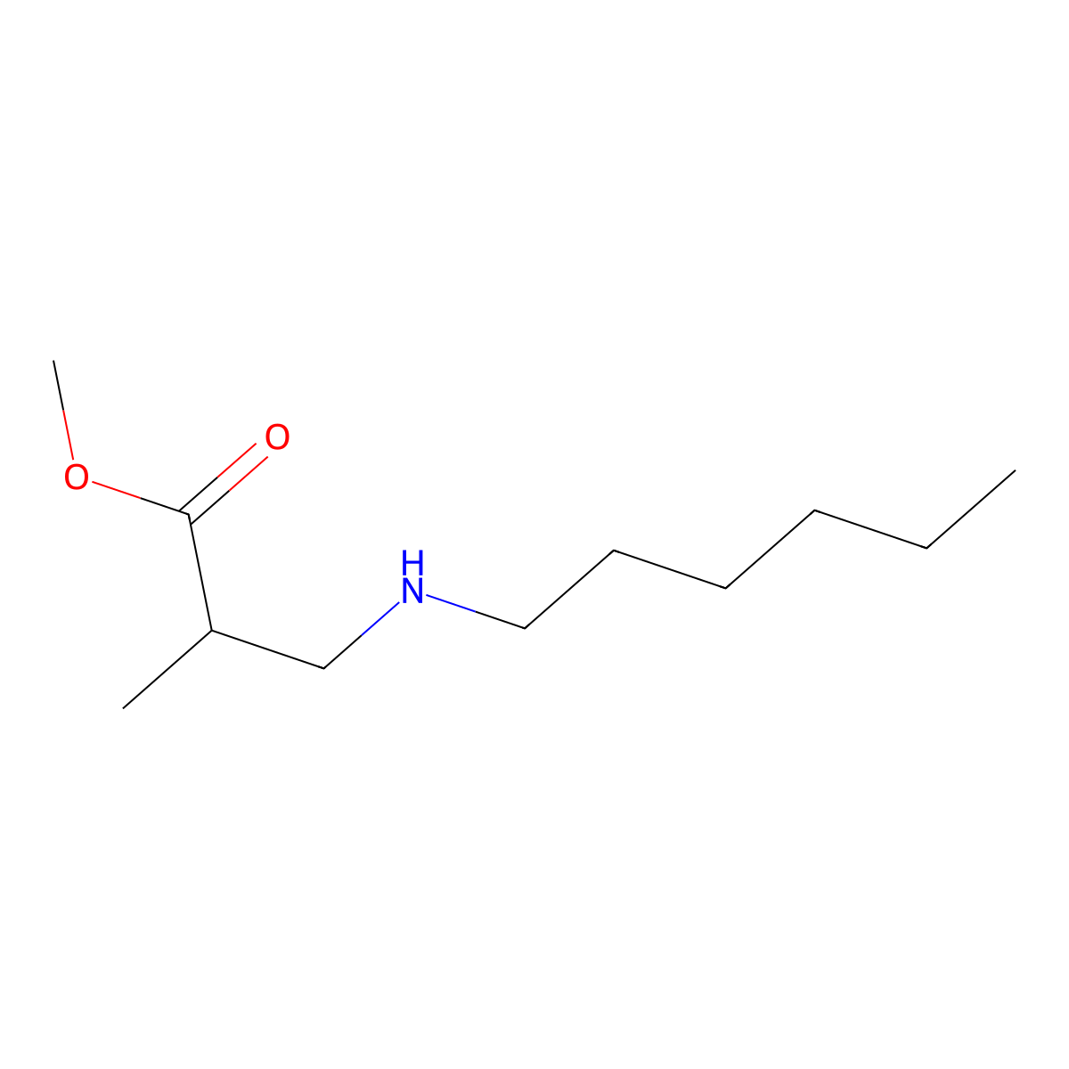Methyl 3-(hexylamino)-2-methylpropanoate molecular structure, CAS 40870-90-4