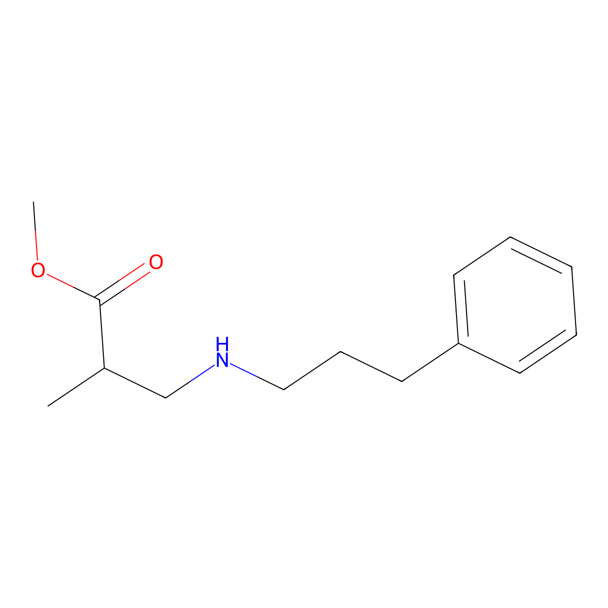 Methyl 2-methyl-3-[(3-phenylpropyl)amino]propanoate molecular structure, CAS 40871-03-2