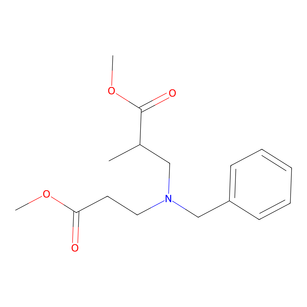 3-[Benzyl-(2-methoxycarbonyl-ethyl)-amino]-2-methyl-propionic acid methyl ester molecular structure, CAS 40871-16-7
