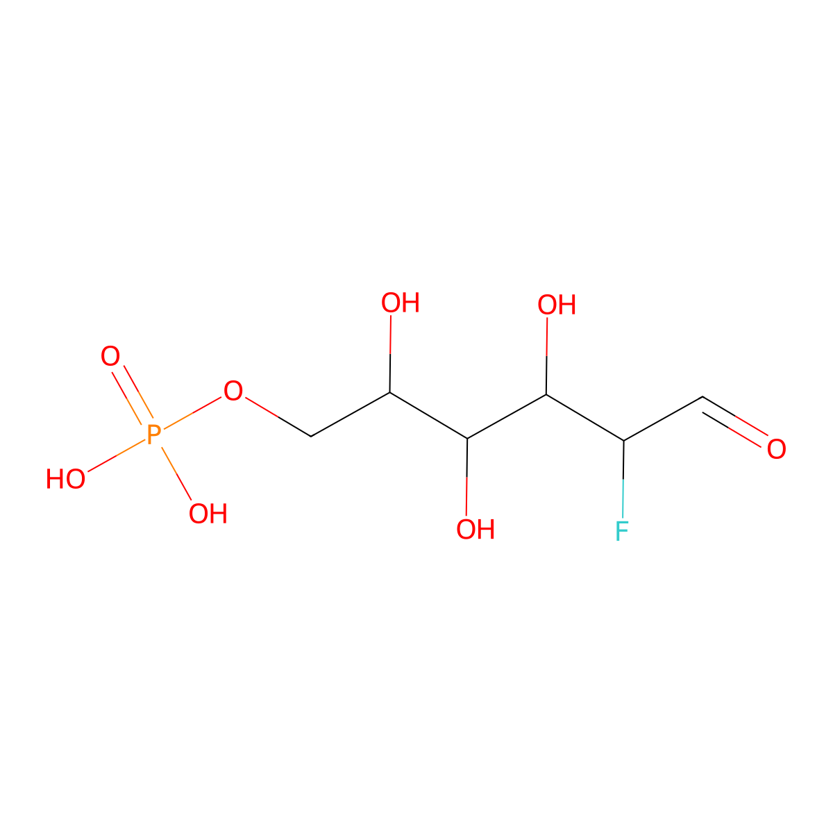 2-Fluoro-2-deoxyglucose-6-phosphate molecular structure, CAS 40871-47-4