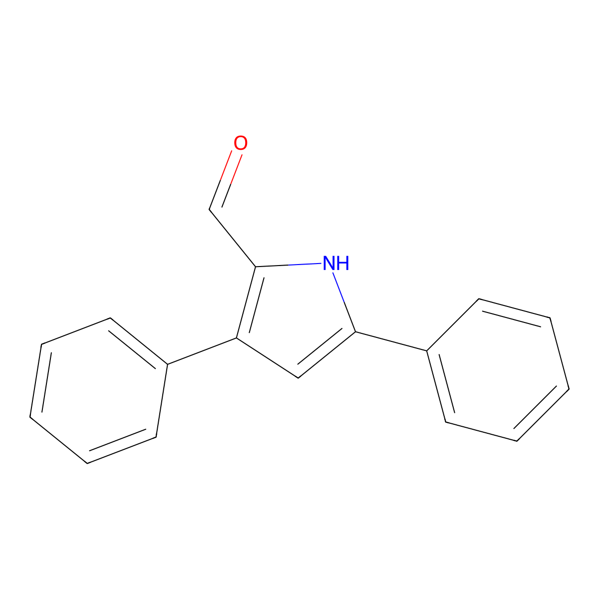 3,5-diphenyl-1H-pyrrole-2-carbaldehyde molecular structure, CAS 40872-77-3