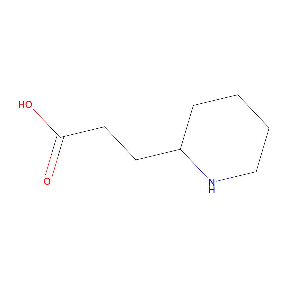 3-(Piperidin-2-yl)propanoic acid molecular structure, CAS 4088-33-9