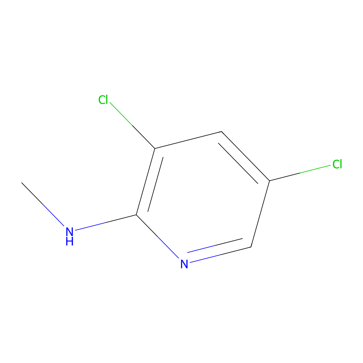 3,5-dichloro-N-methylpyridin-2-amine molecular structure, CAS 4088-62-4