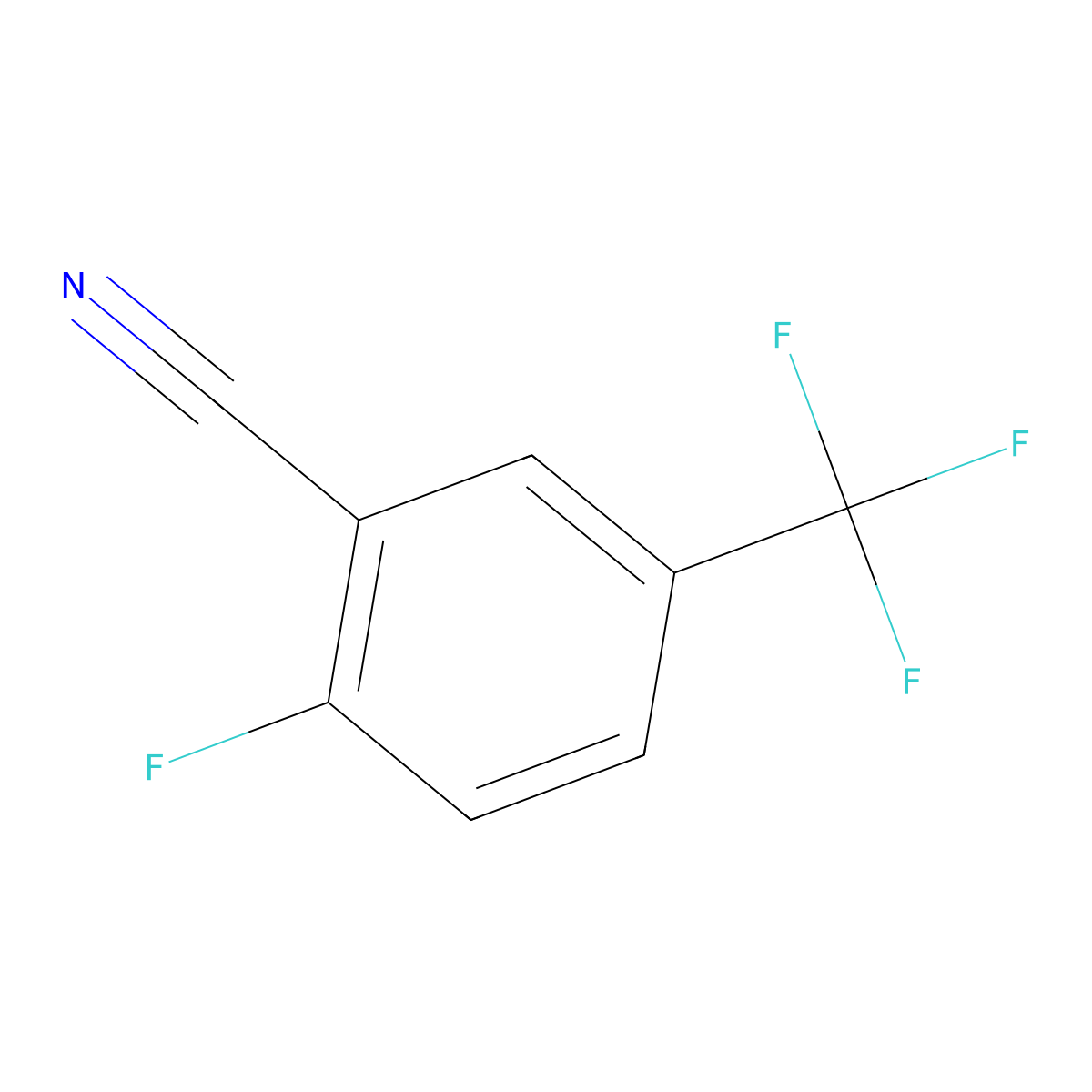 2-Fluoro-5-(trifluoromethyl)benzonitrile molecular structure, CAS 4088-84-0