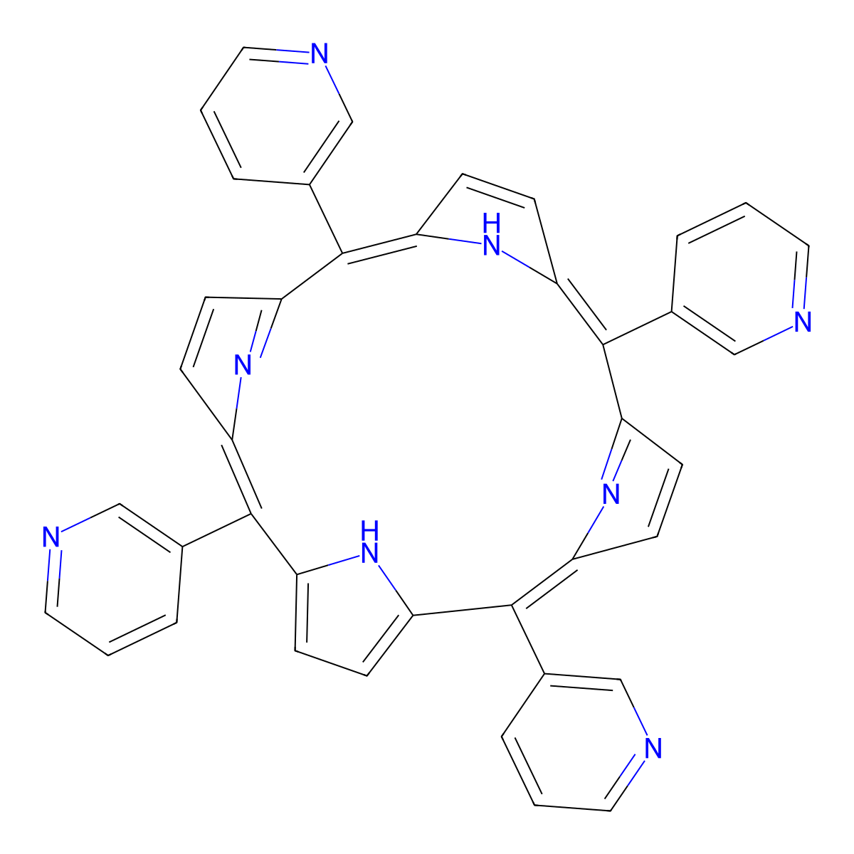 Tetra(3-pyridyl)porphyrin molecular structure, CAS 40882-83-5