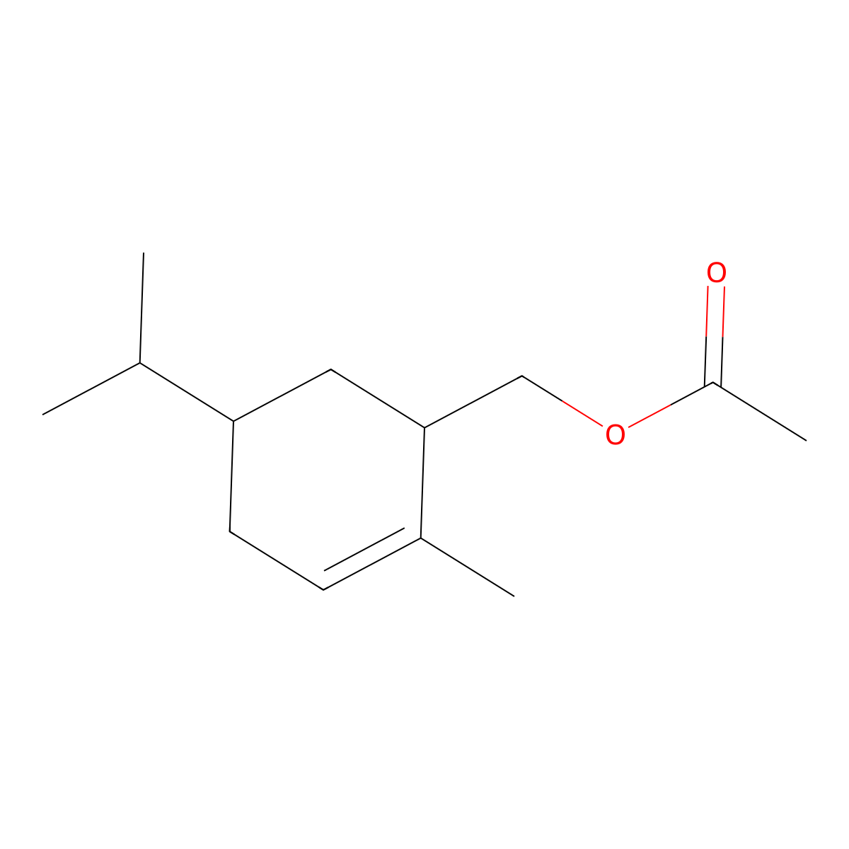 2-Cyclohexene-1-methanol, 2-methyl-5-(1-methylethyl)-, 1-acetate molecular structure, CAS 40882-89-1