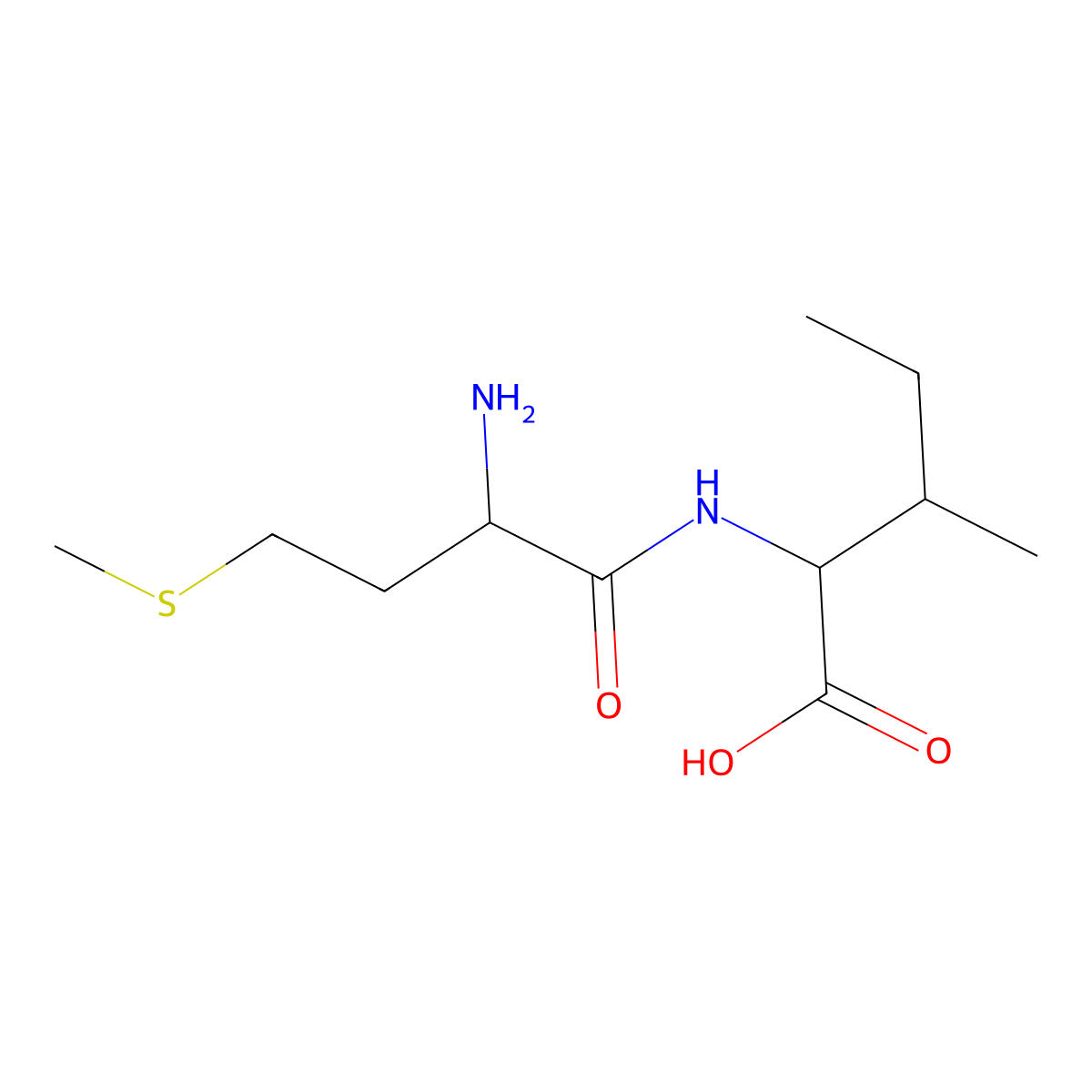 L-methionyl-L-isoleucine molecular structure, CAS 40883-17-8