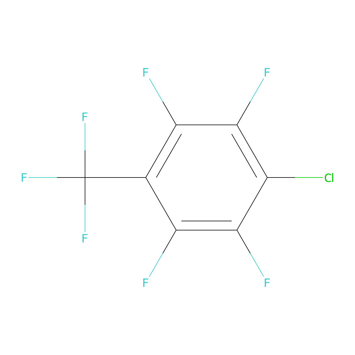 1-Chloro-2,3,5,6-tetrafluoro-4-(trifluoromethyl)benzene molecular structure, CAS 40885-89-0