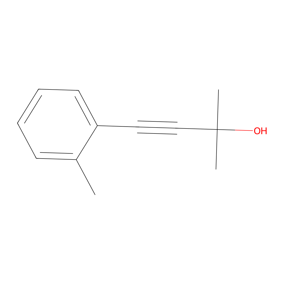 2-Methyl-4-(2-methylphenyl)but-3-yn-2-ol molecular structure, CAS 40888-14-0