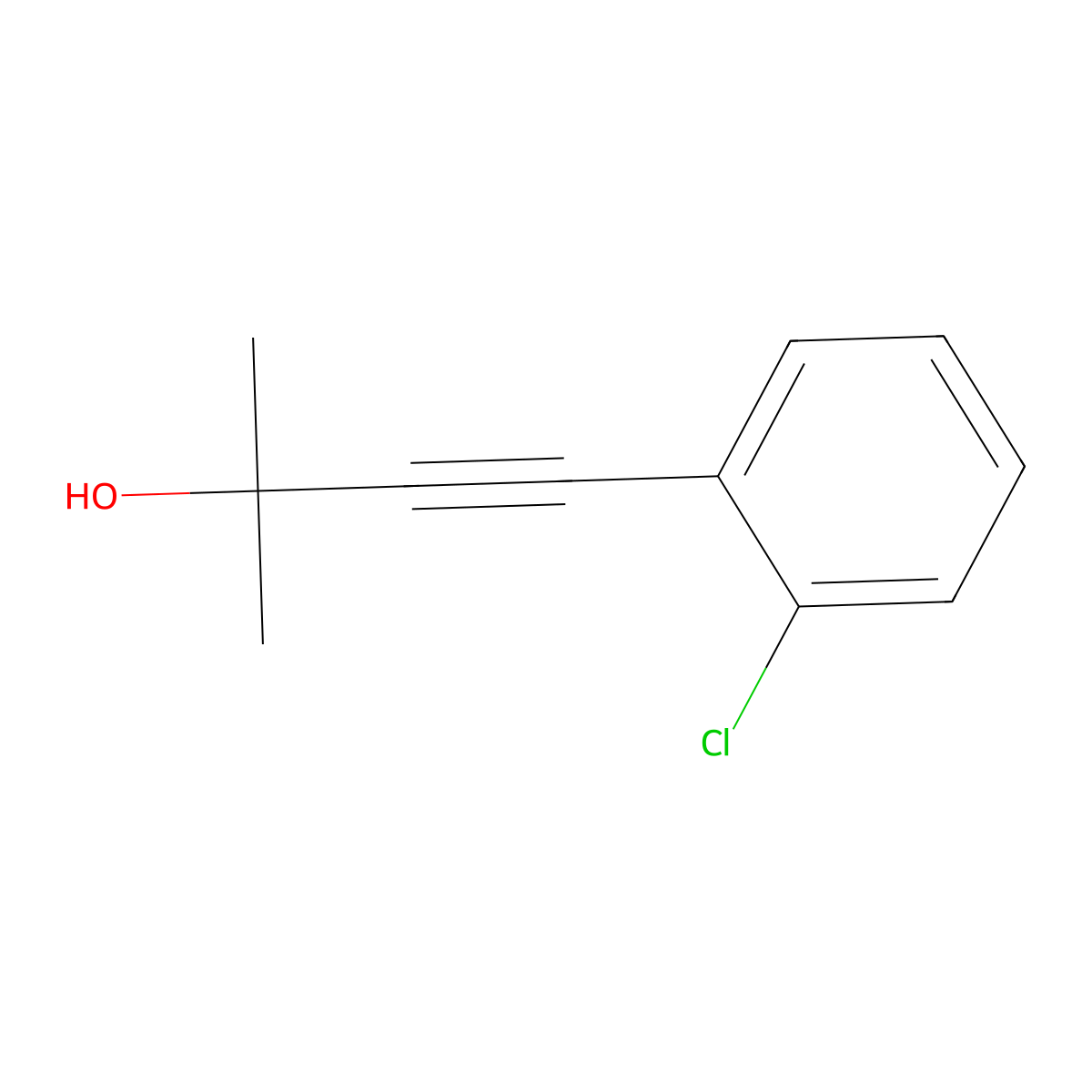 4-(2-Chlorophenyl)-2-methyl-3-butyn-2-ol molecular structure, CAS 40888-15-1