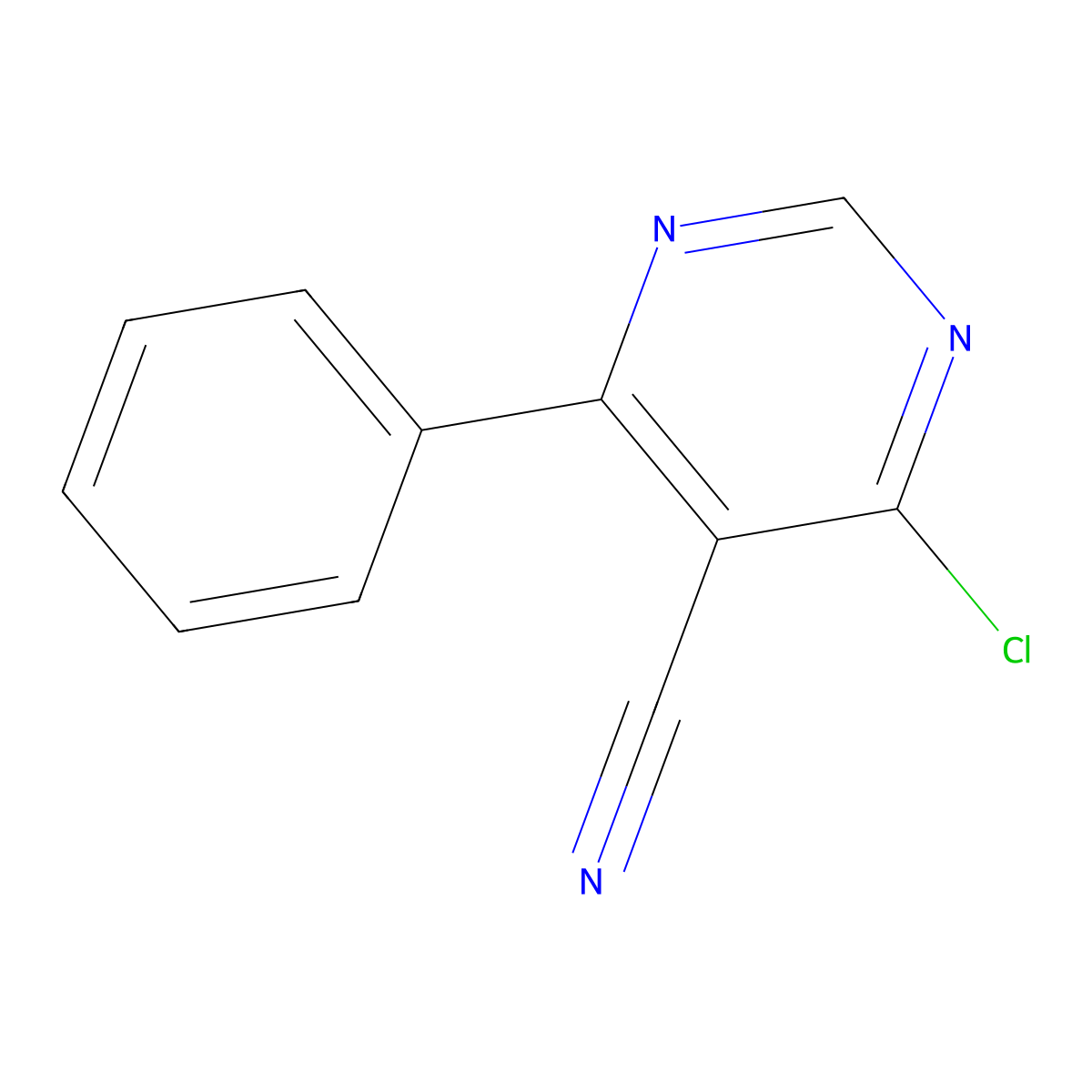4-Chloro-6-phenylpyrimidine-5-carbonitrile molecular structure, CAS 40889-24-5
