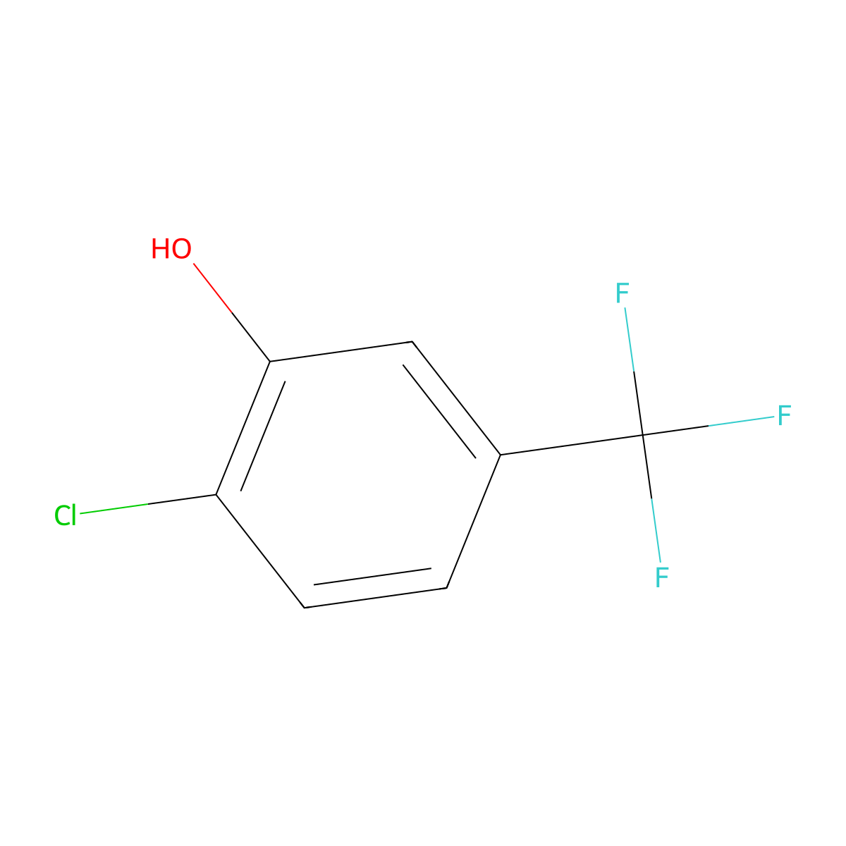 Phenol, 2-chloro-5-(trifluoromethyl)- molecular structure, CAS 40889-91-6