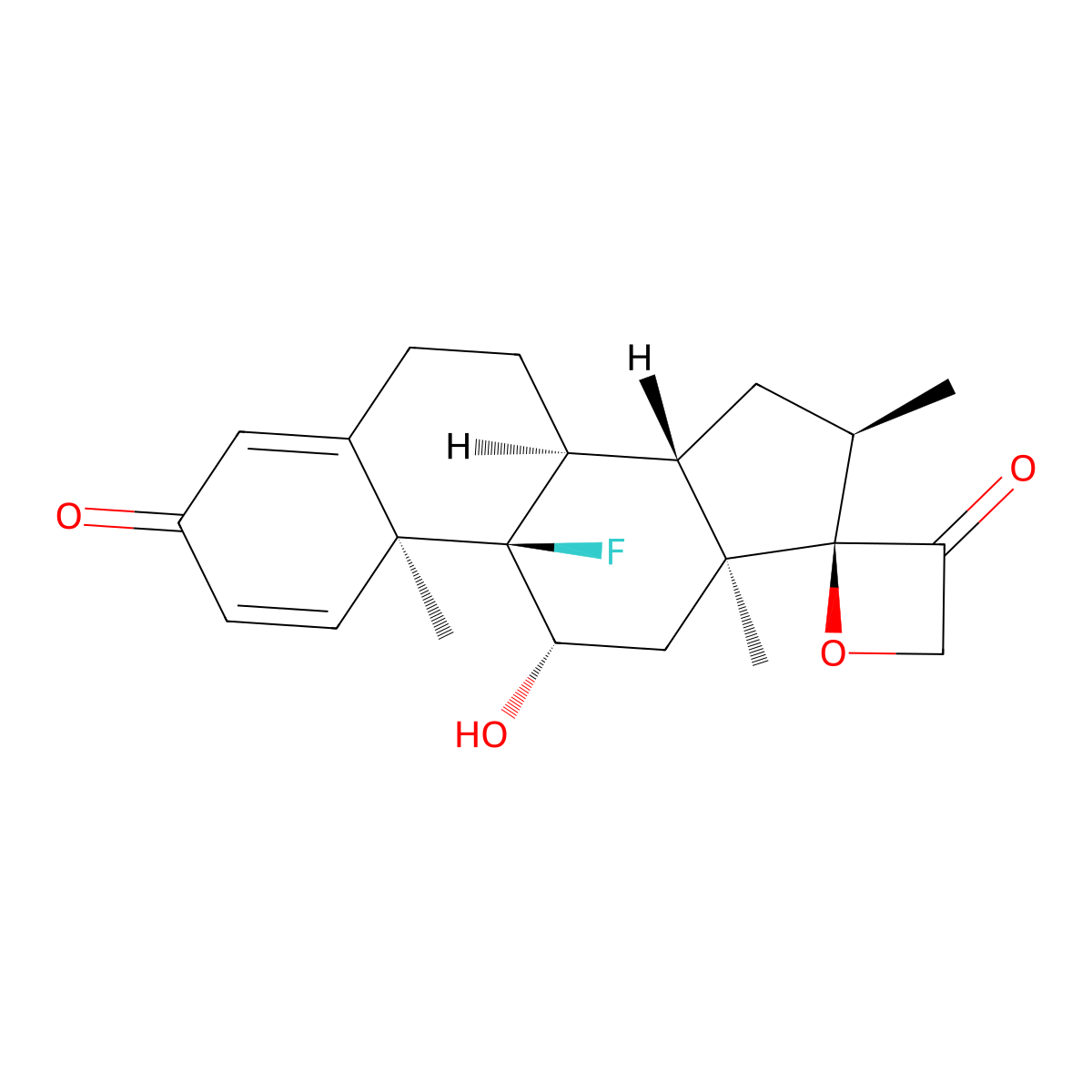 (11beta,16alpha)-17,21-Epoxy-9-fluoro-11-hydroxy-16-methylpregna-1,4-diene-3,20-dione molecular structure, CAS 4089-36-5