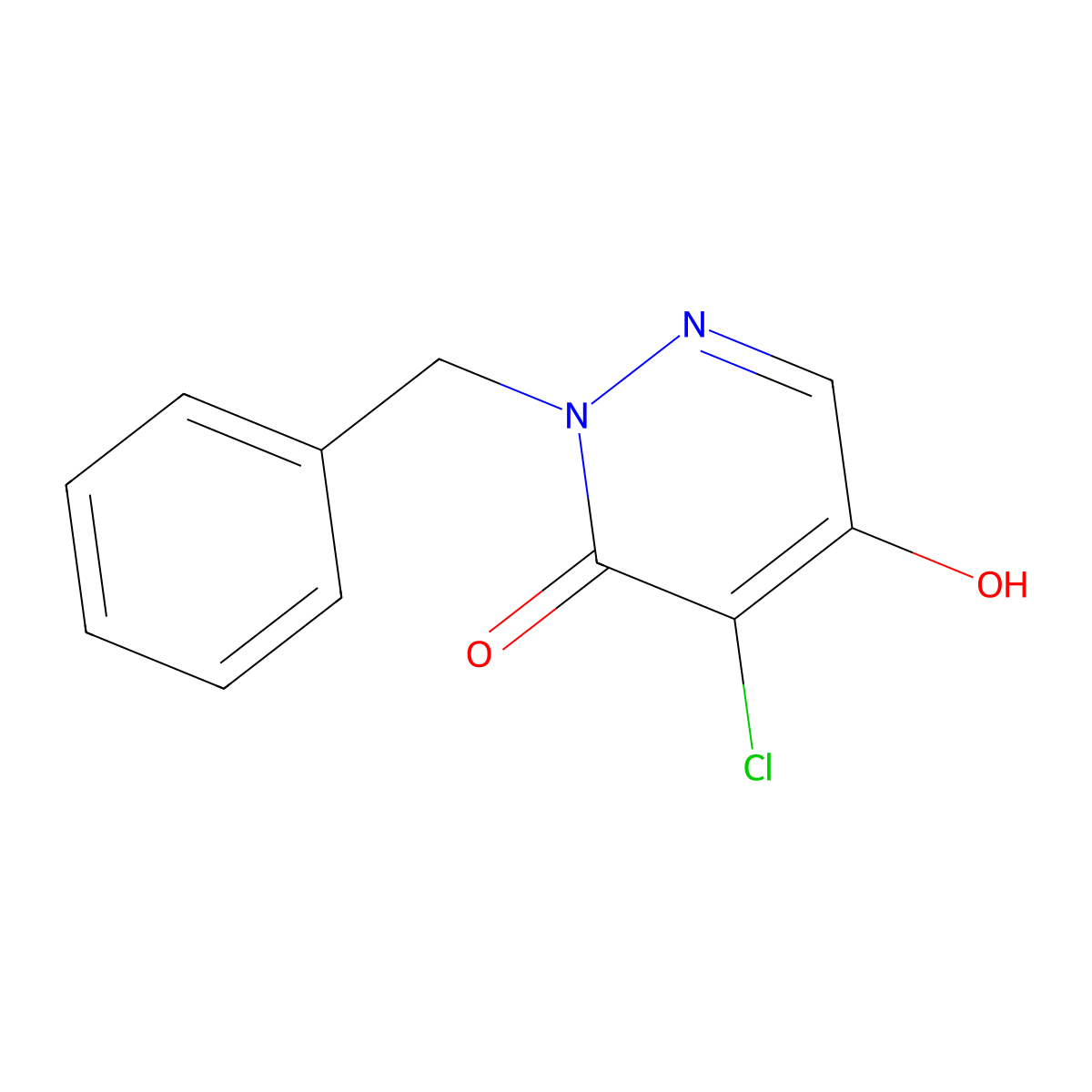 4-Chloro-5-hydroxy-2-(phenylmethyl)-3(2H)-pyridazinone molecular structure, CAS 40890-51-5