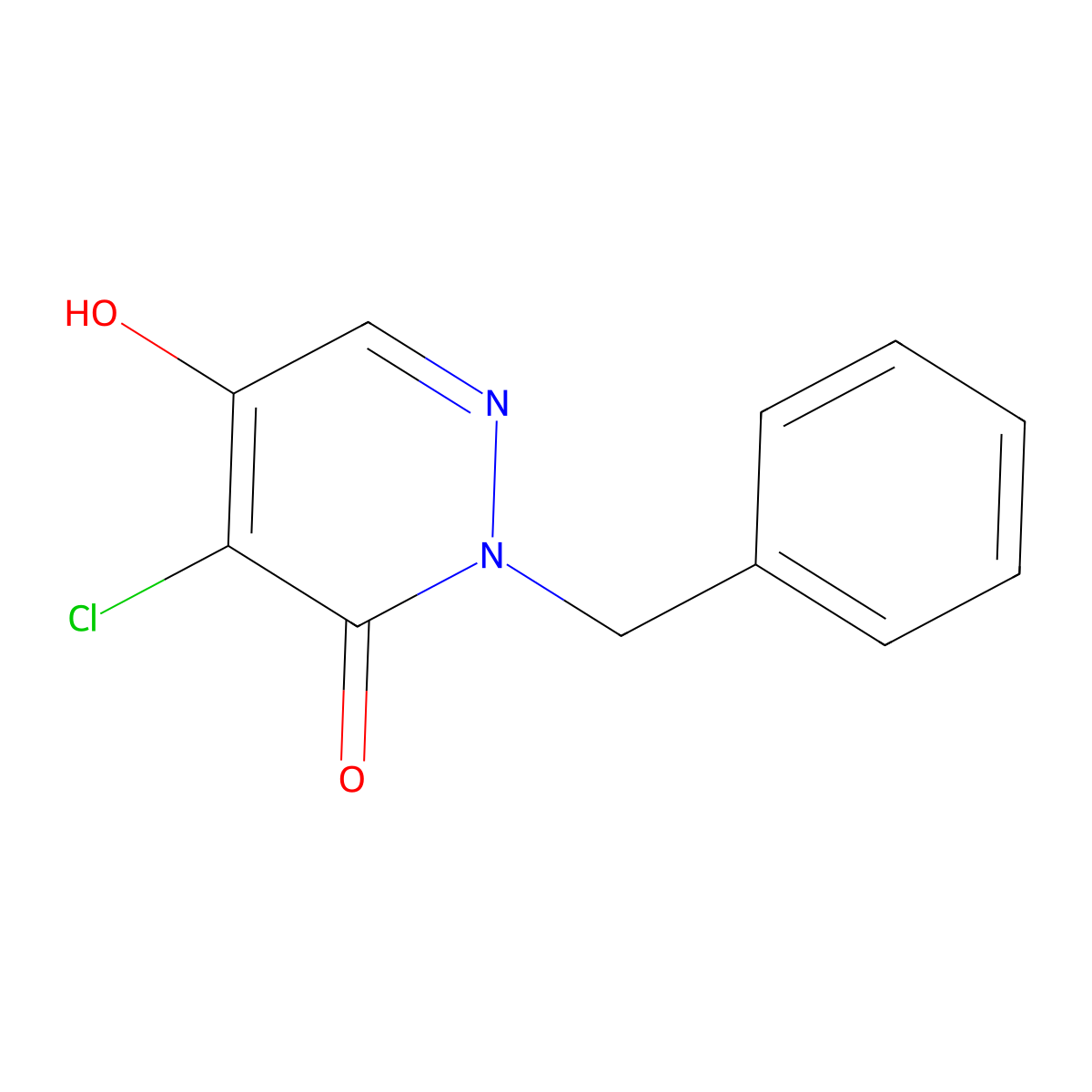4-Chloro-5-hydroxy-2-(phenylmethyl)-3(2H)-pyridazinone molecular structure, CAS 40890-51-5