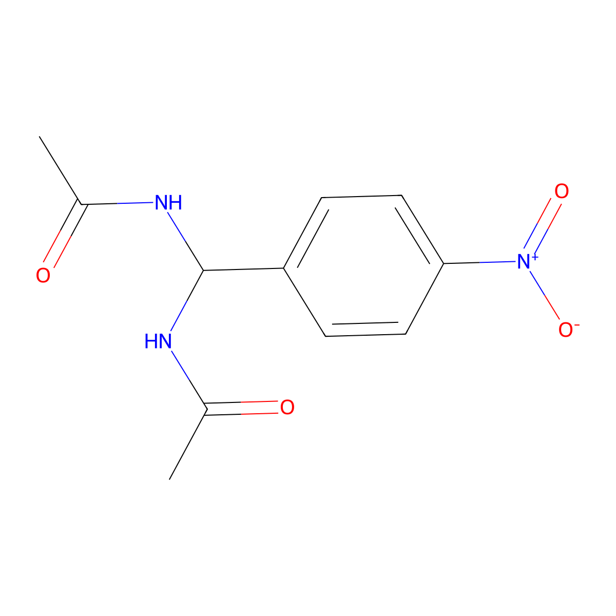 N-[(Acetylamino)(4-nitrophenyl)methyl]acetamide molecular structure, CAS 40891-07-4