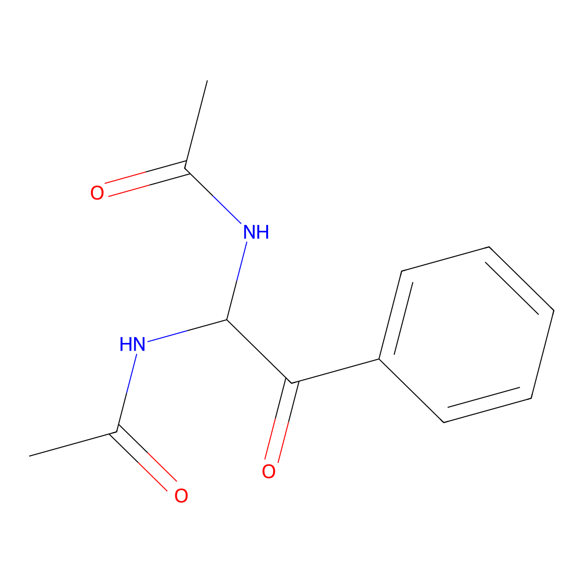 N-(1-Acetylamino-2-oxo-2-phenyl-ethyl)-acetamide molecular structure, CAS 40891-23-4