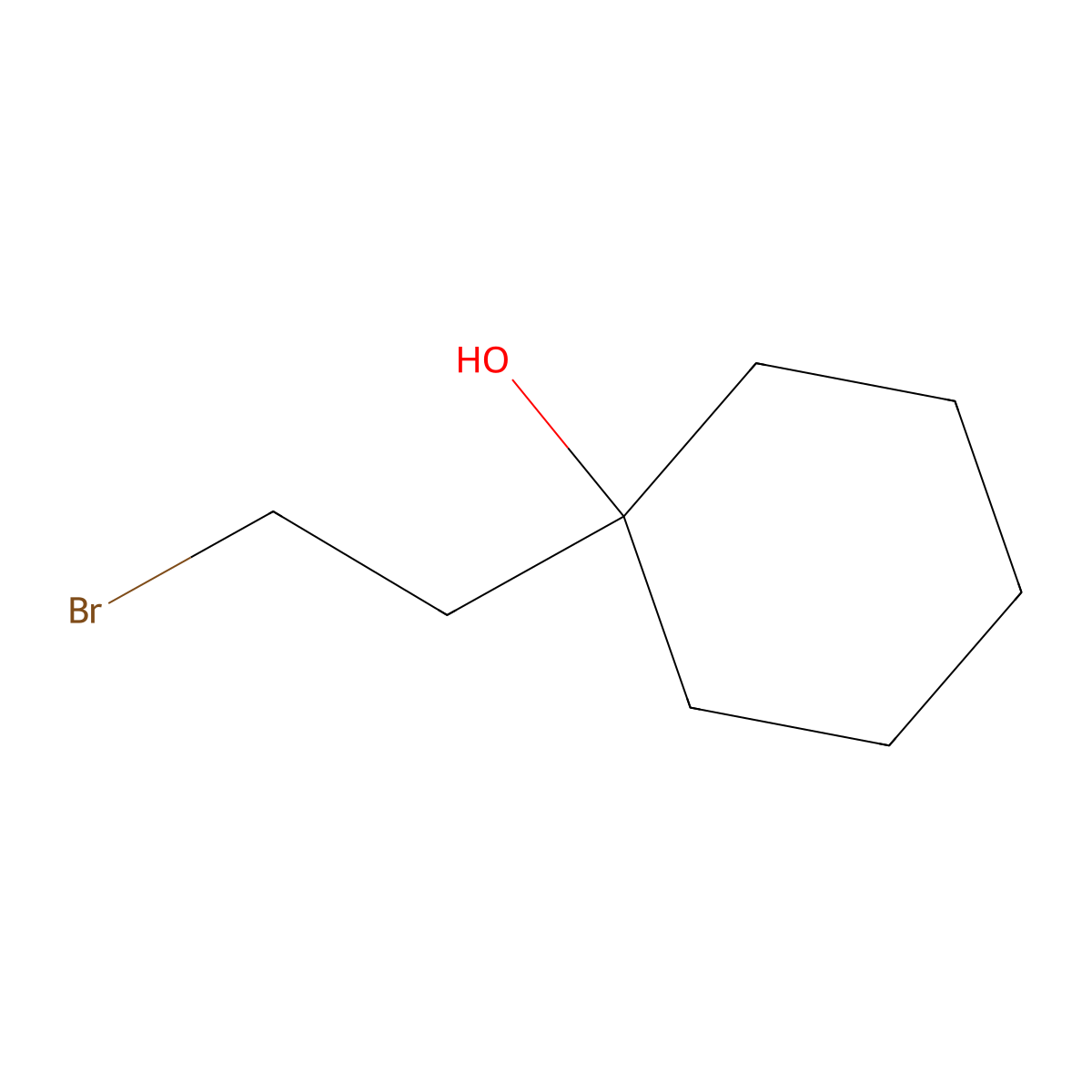 1-(2-Bromoethyl)cyclohexan-1-OL molecular structure, CAS 40894-06-2