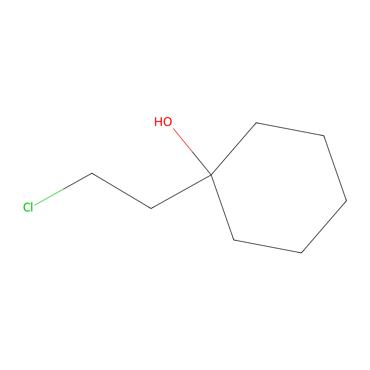 1-(2-Chloroethyl)cyclohexan-1-ol molecular structure, CAS 40894-07-3