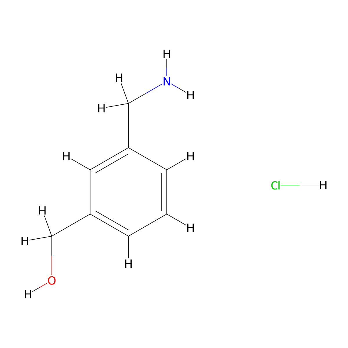 (3-(Aminomethyl)Phenyl)Methanol Hydrochloride molecular structure, CAS 40896-62-6