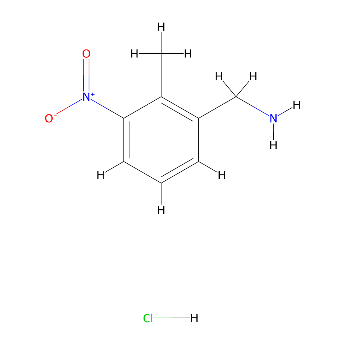 (2-Methyl-3-nitrophenyl)methanamine hydrochloride molecular structure, CAS 40896-69-3