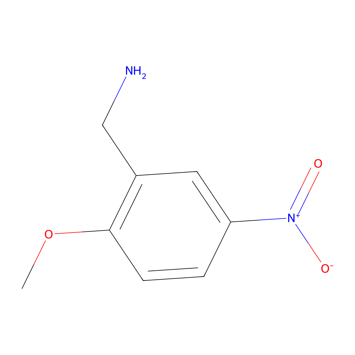 (2-Methoxy-5-nitrophenyl)methanamine molecular structure, CAS 40896-72-8