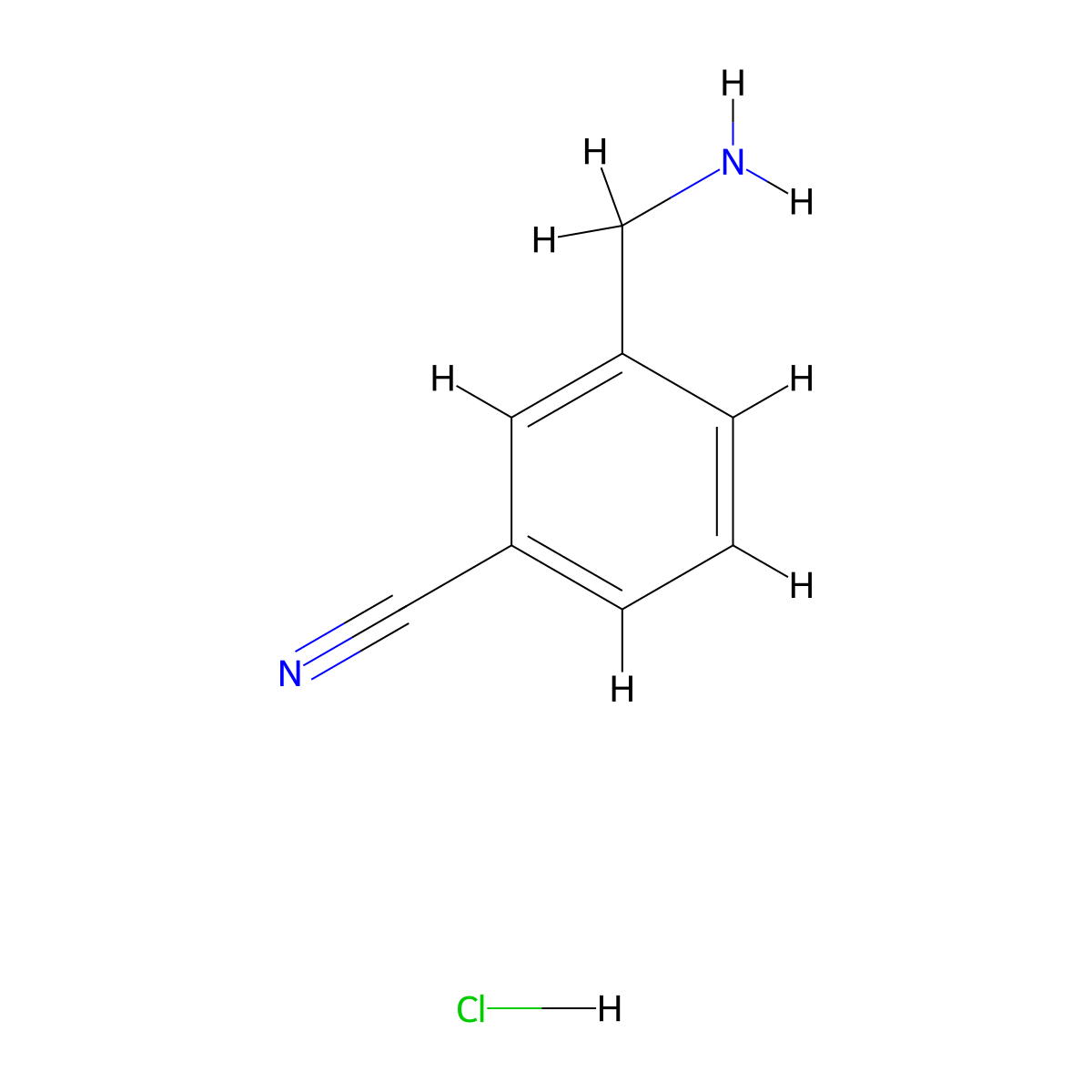 3-Cyanobenzylamine hydrochloride molecular structure, CAS 40896-74-0