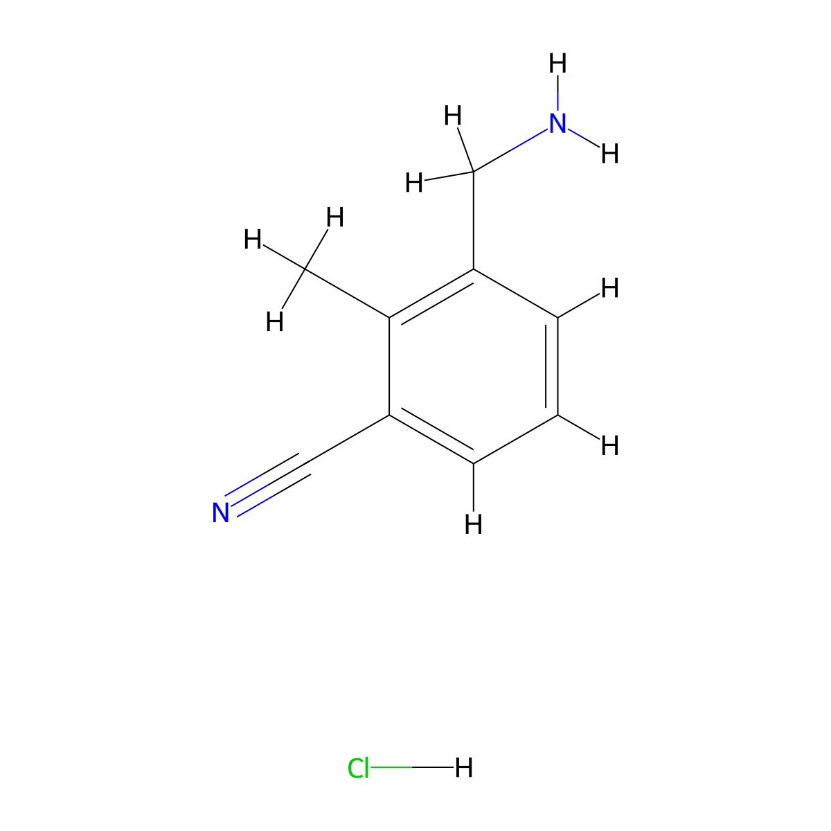3-(Aminomethyl)-2-methylbenzonitrile hydrochloride molecular structure, CAS 40896-88-6