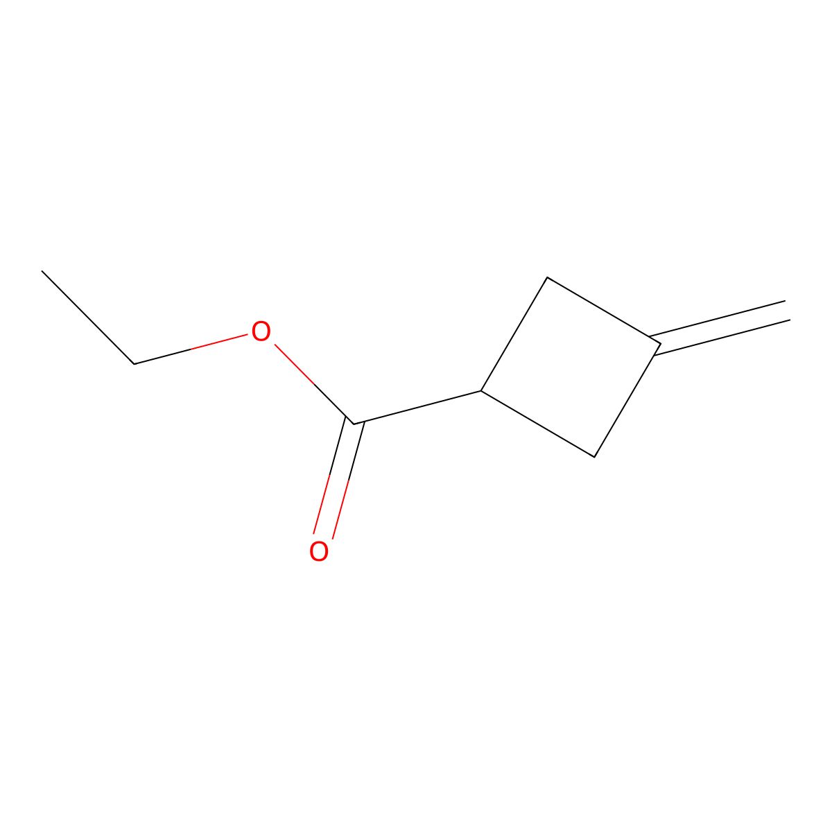 Ethyl 3-methylidenecyclobutane-1-carboxylate molecular structure, CAS 40896-96-6