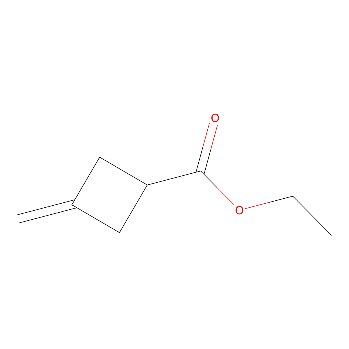 Ethyl 3-methylidenecyclobutane-1-carboxylate molecular structure, CAS 40896-96-6