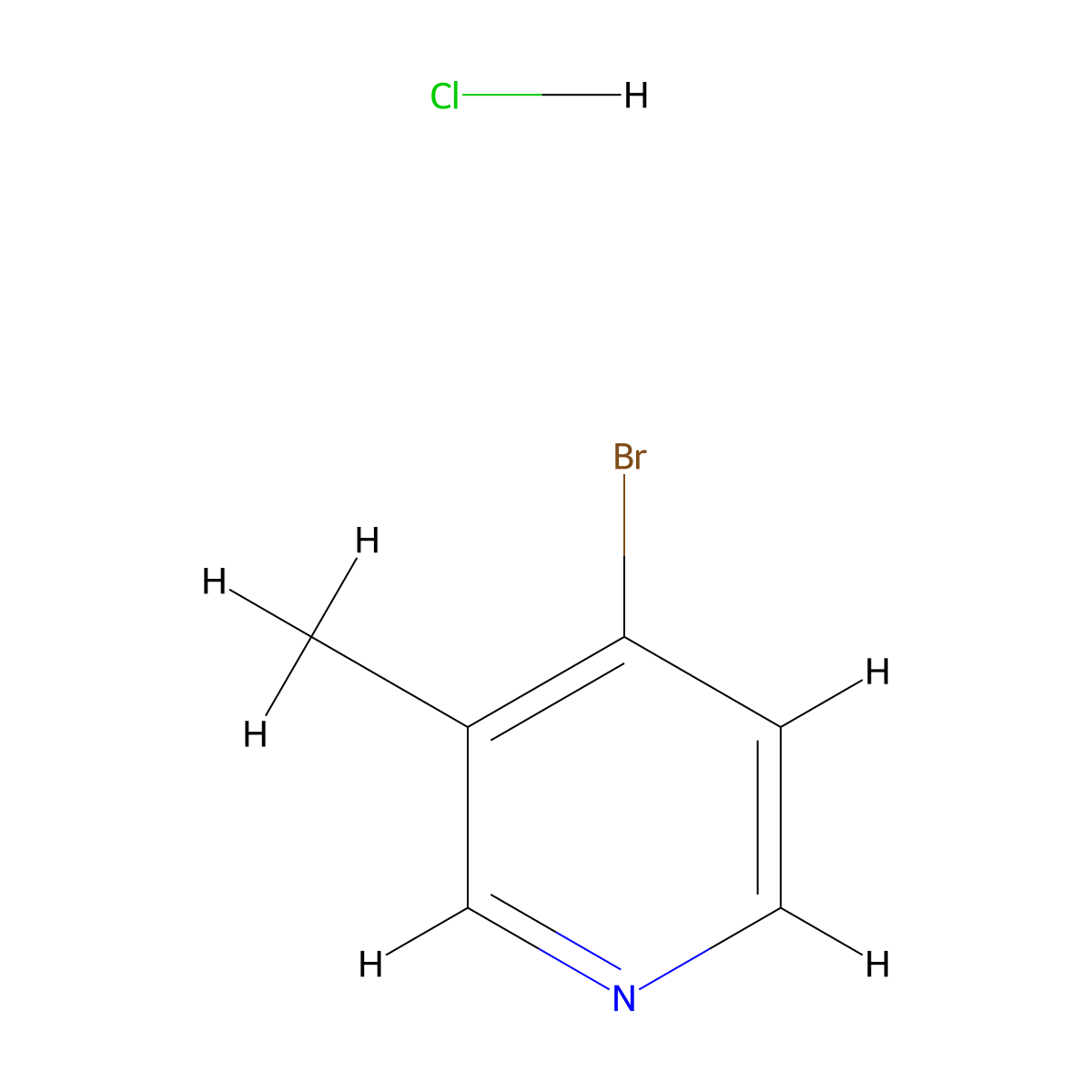 4-Bromo-3-methylpyridine hydrochloride molecular structure, CAS 40899-37-4