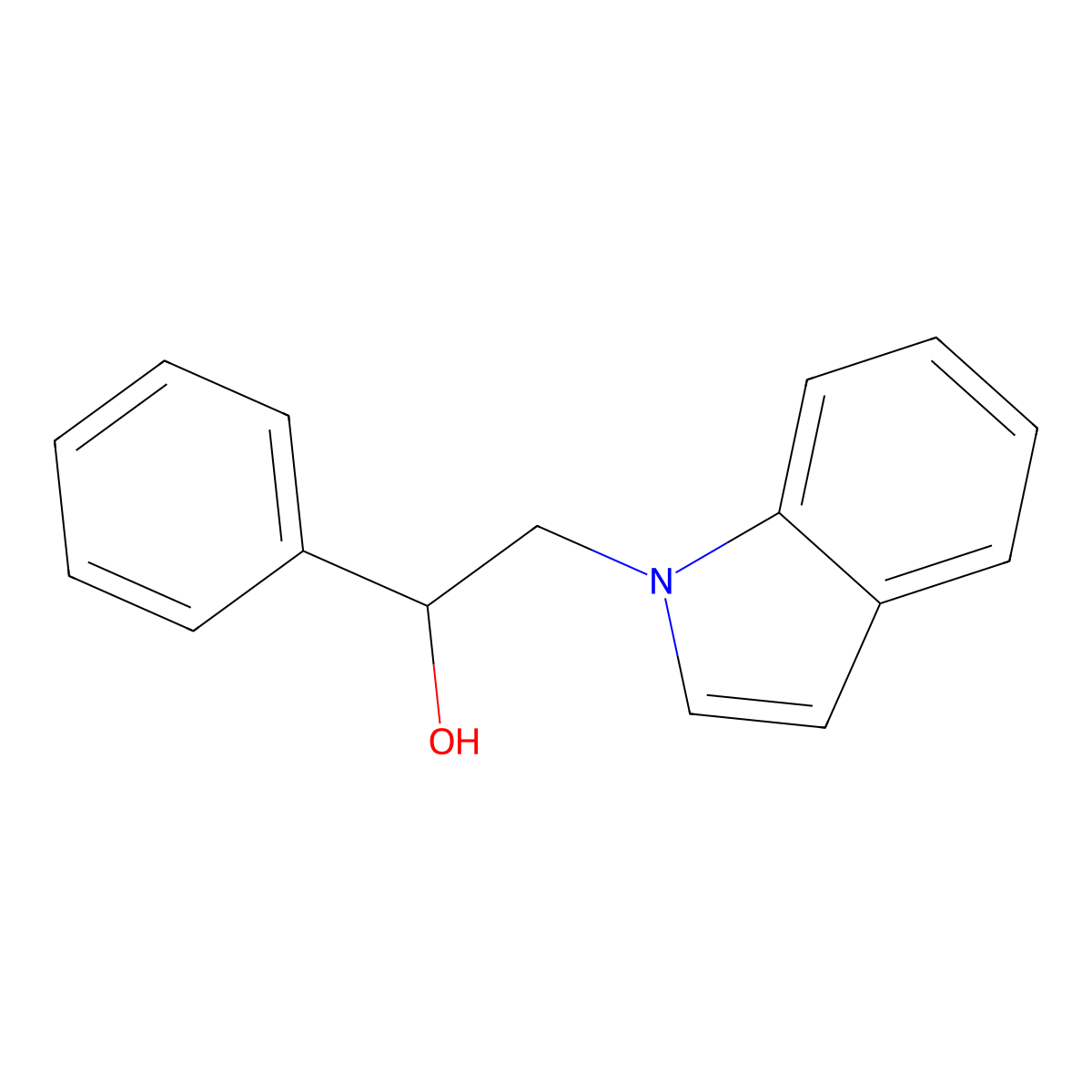 2-(1H-indol-1-yl)-1-phenylethanol molecular structure, CAS 40899-74-9