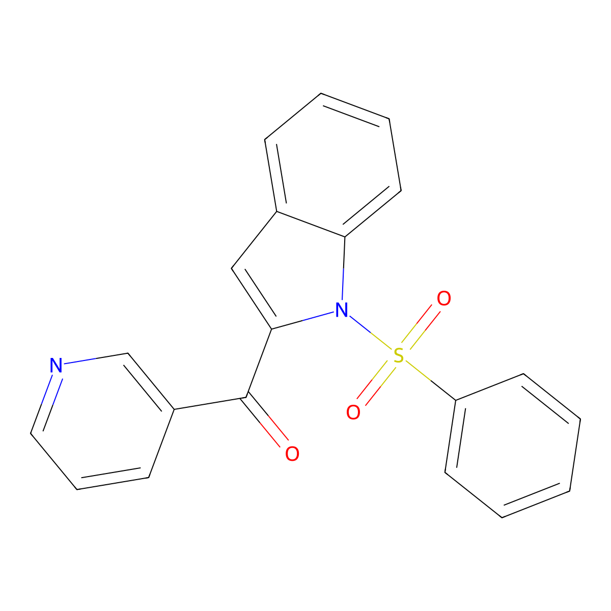 [1-(Benzenesulfonyl)indol-2-yl]-pyridin-3-ylmethanone molecular structure, CAS 40899-91-0