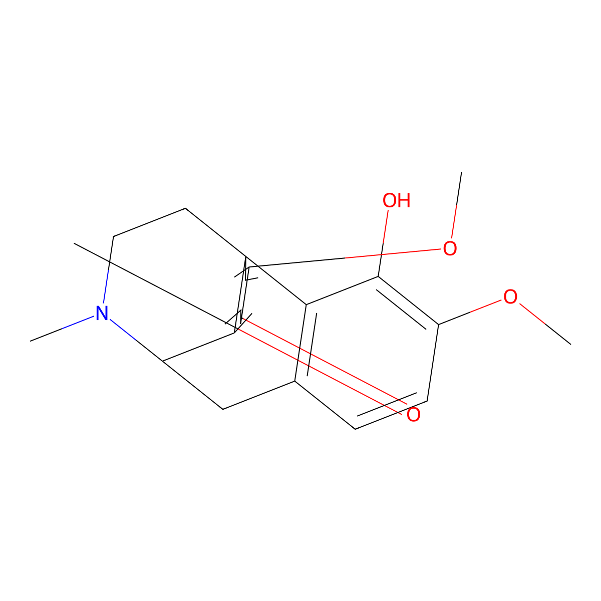 Salutaridine, (-)- molecular structure, CAS 4090-18-0