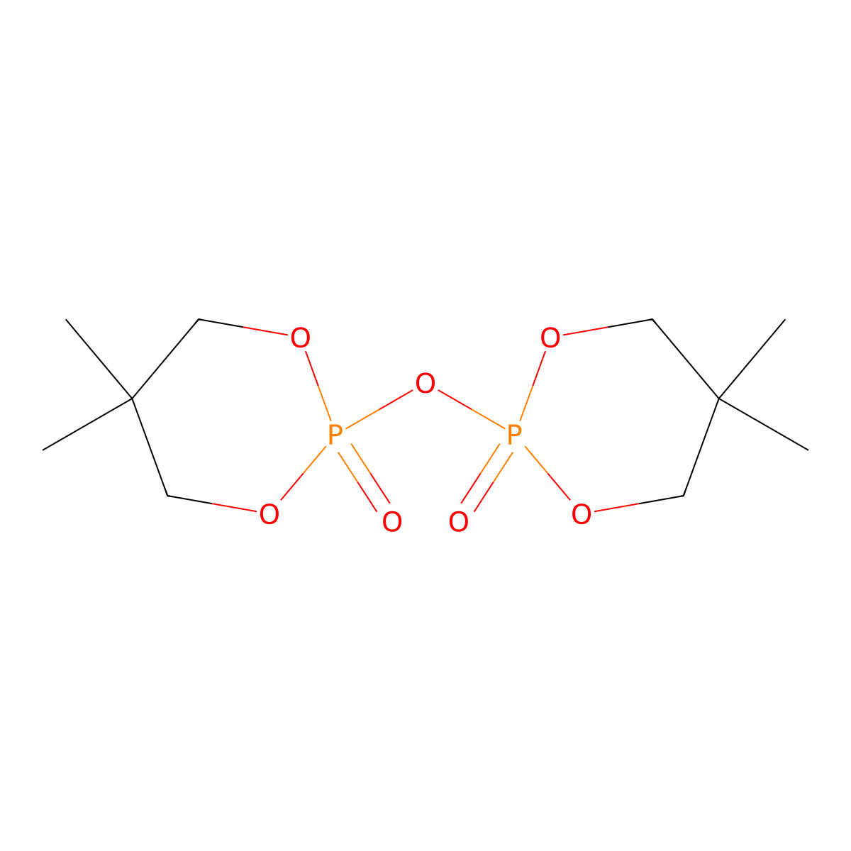 2,2'-Oxybis(5,5-dimethyl-1,3,2-dioxaphosphorinane) 2,2'-dioxide molecular structure, CAS 4090-52-2