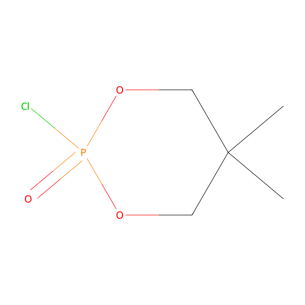 1,3,2-Dioxaphosphorinane, 2-chloro-5,5-dimethyl-, 2-oxide molecular structure, CAS 4090-55-5