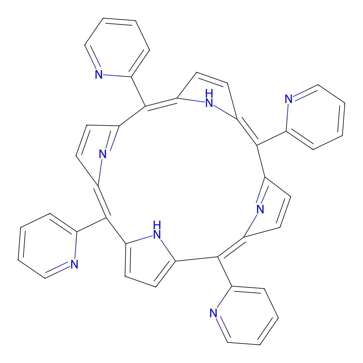 5,10,15,20-Tetrakis(2-pyridyl)porphyrin molecular structure, CAS 40904-90-3