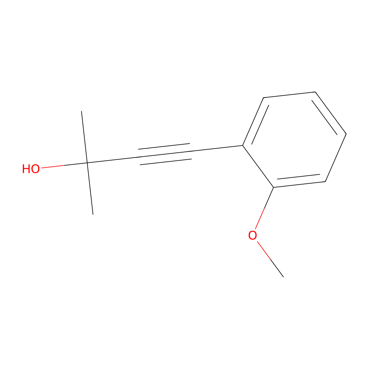 4-(2-Methoxyphenyl)-2-methyl-3-butyn-2-ol molecular structure, CAS 40904-92-5