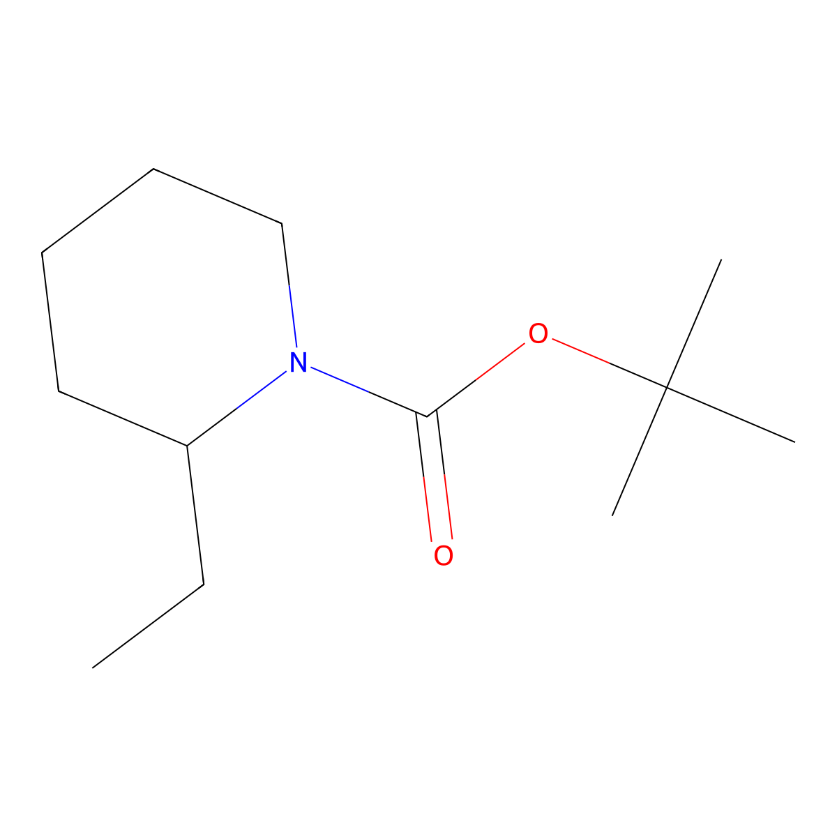 tert-Butyl 2-Ethylpiperidine-1-carboxylate molecular structure, CAS 409061-22-9