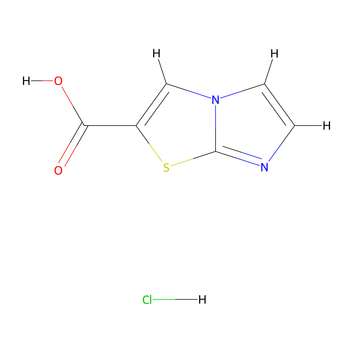 Imidazo[2,1-b][1,3]thiazole-2-carboxylic acid hydrochloride molecular structure, CAS 409062-93-7