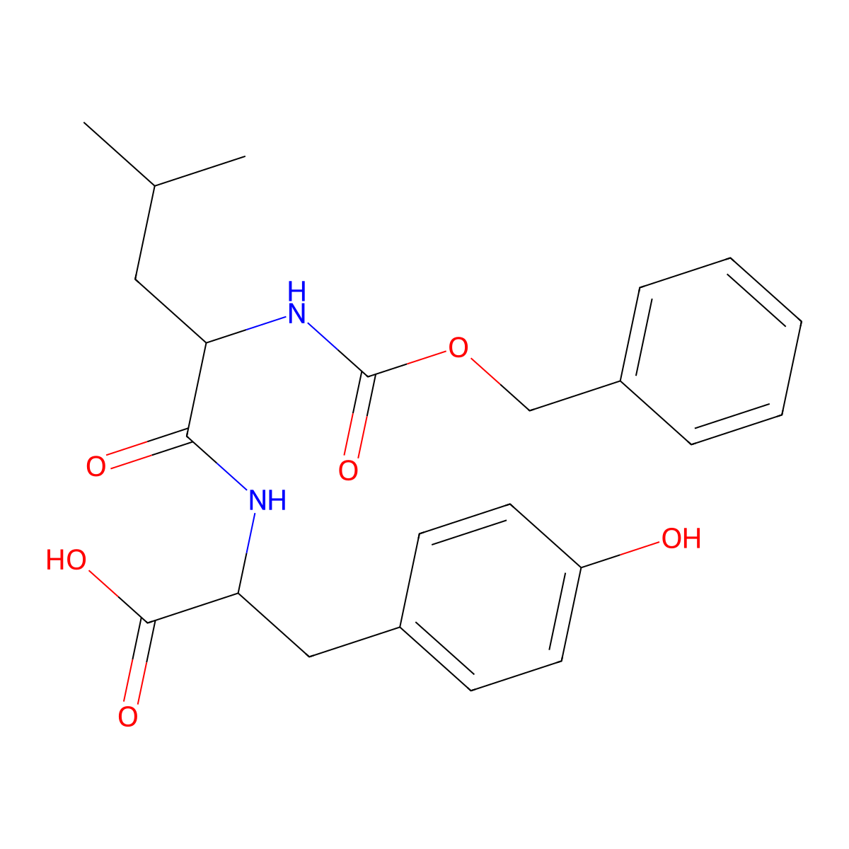 N-[(Benzyloxy)carbonyl]leucyltyrosine molecular structure, CAS 40908-35-8