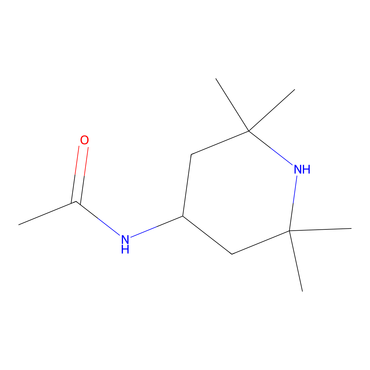 N-(2,2,6,6-Tetramethyl-4-piperidinyl)acetamide molecular structure, CAS 40908-37-0