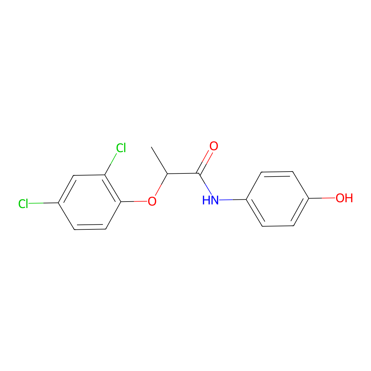2-(2,4-dichlorophenoxy)-N-(4-hydroxyphenyl)propanamide molecular structure, CAS 409093-12-5
