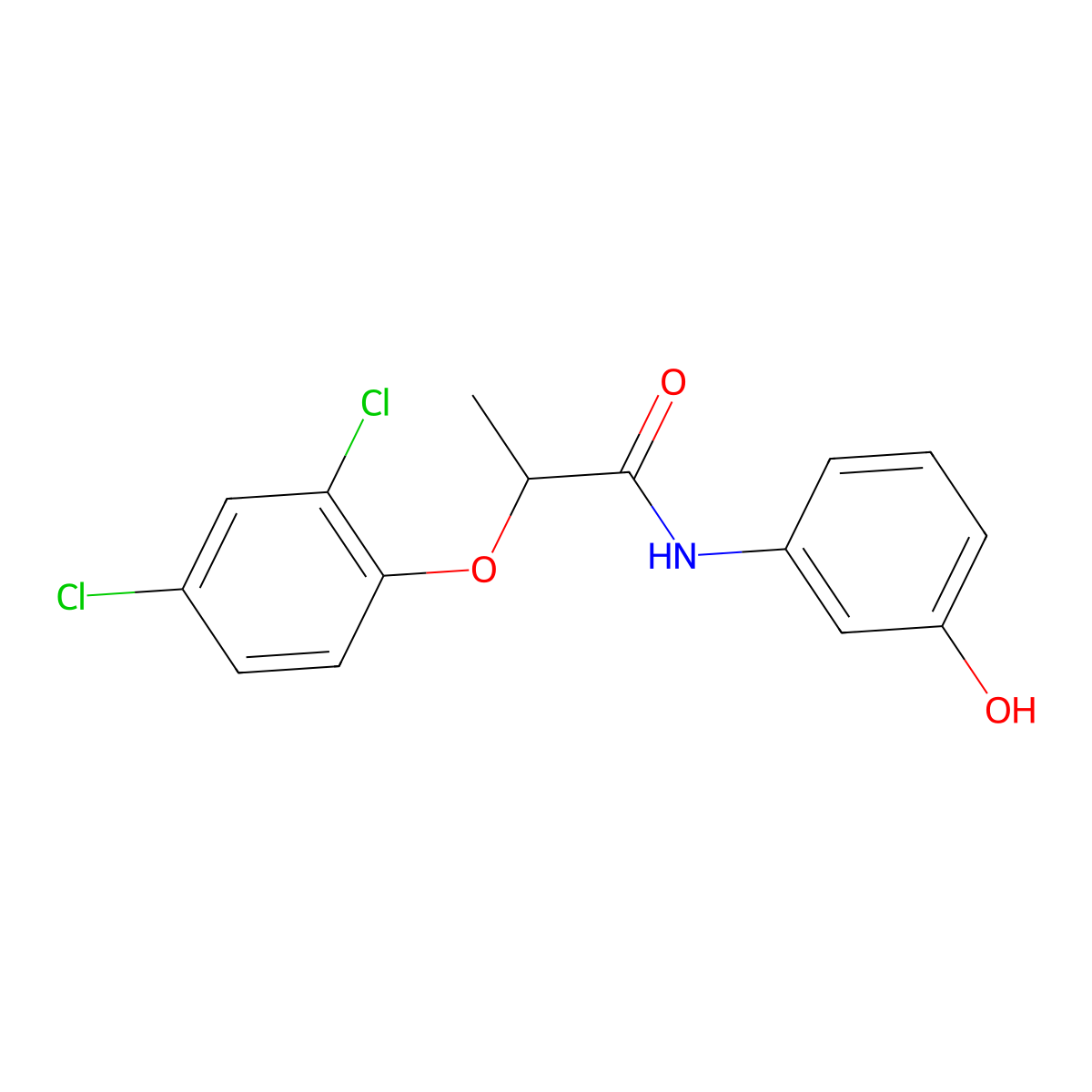 2-(2,4-dichlorophenoxy)-N-(3-hydroxyphenyl)propanamide molecular structure, CAS 409093-13-6
