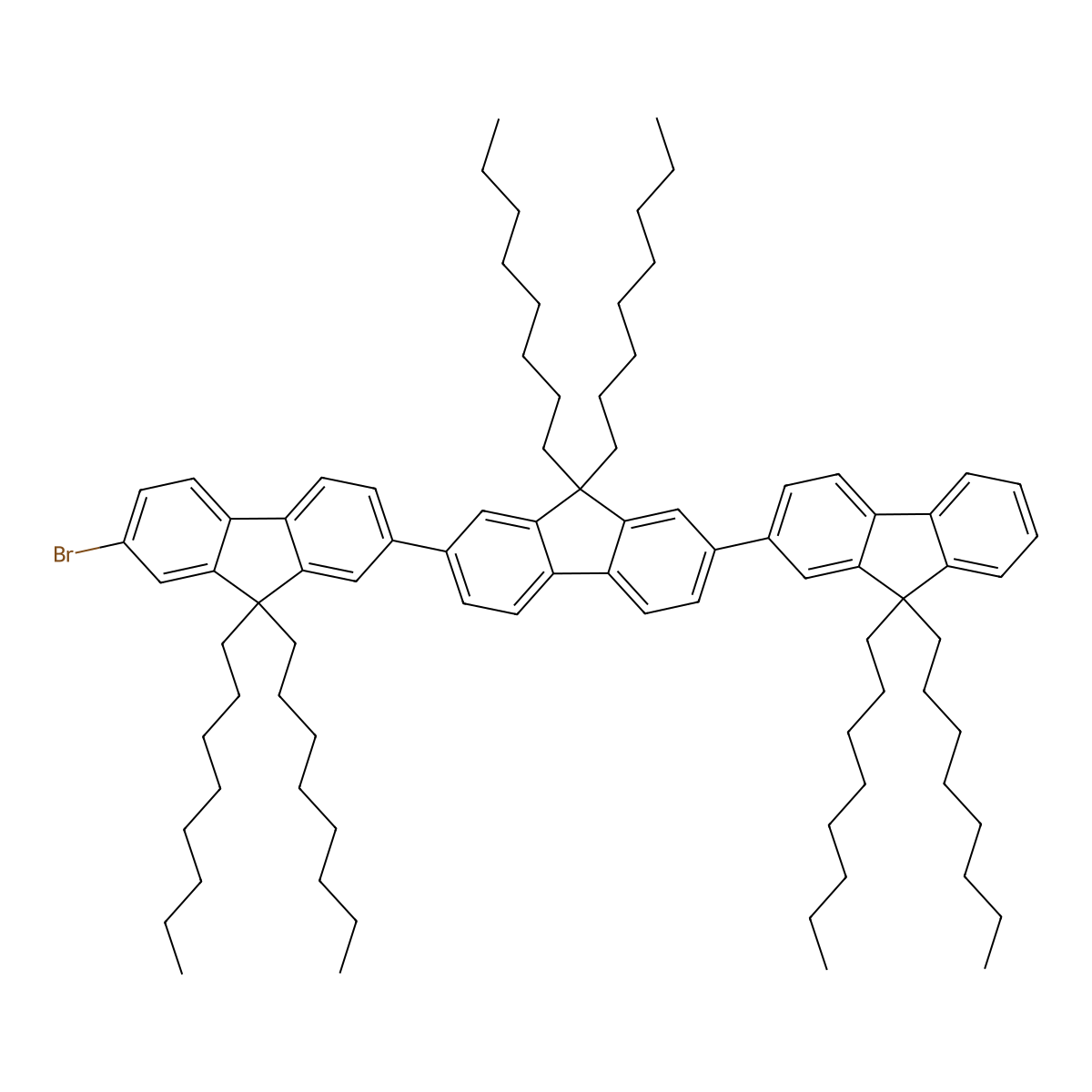 7-Bromo-9,9,9',9',9'',9''-hexaoctyl-9H,9'H,9''H-2,2':7',2''-terfluorene molecular structure, CAS 409093-95-4