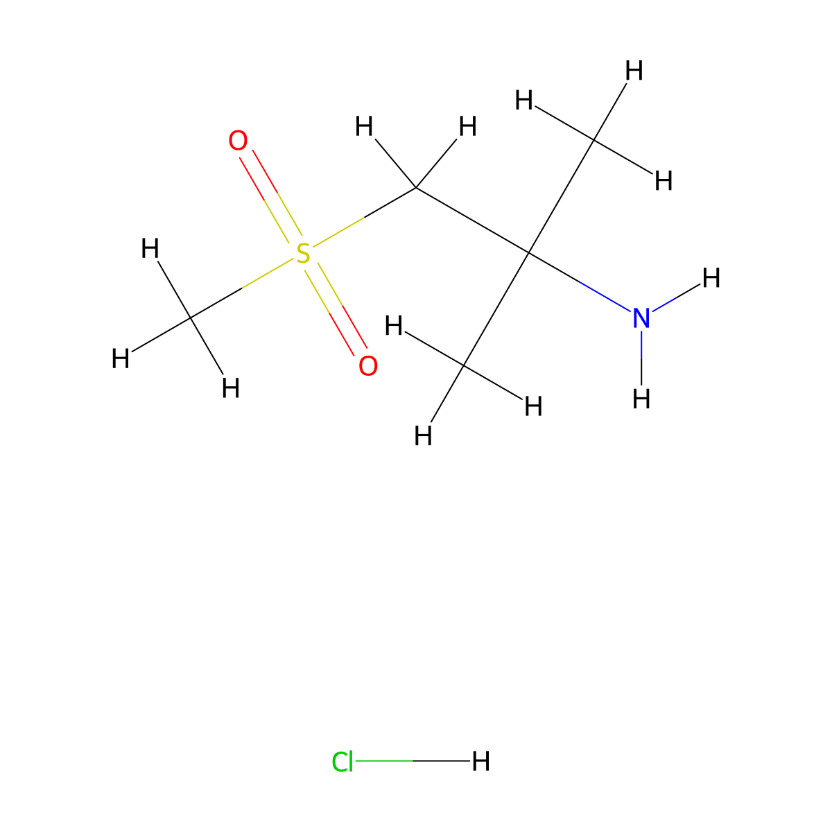 1-Methanesulfonyl-2-methylpropan-2-amine hydrochloride molecular structure, CAS 409095-77-8