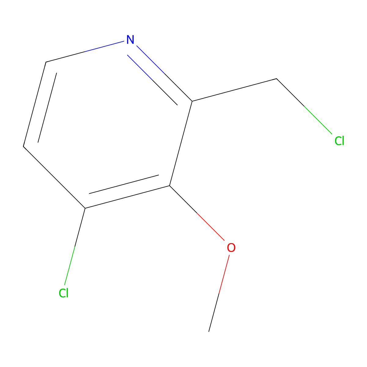 4-Chloro-2-(chloromethyl)-3-methoxypyridine molecular structure, CAS 409098-85-7