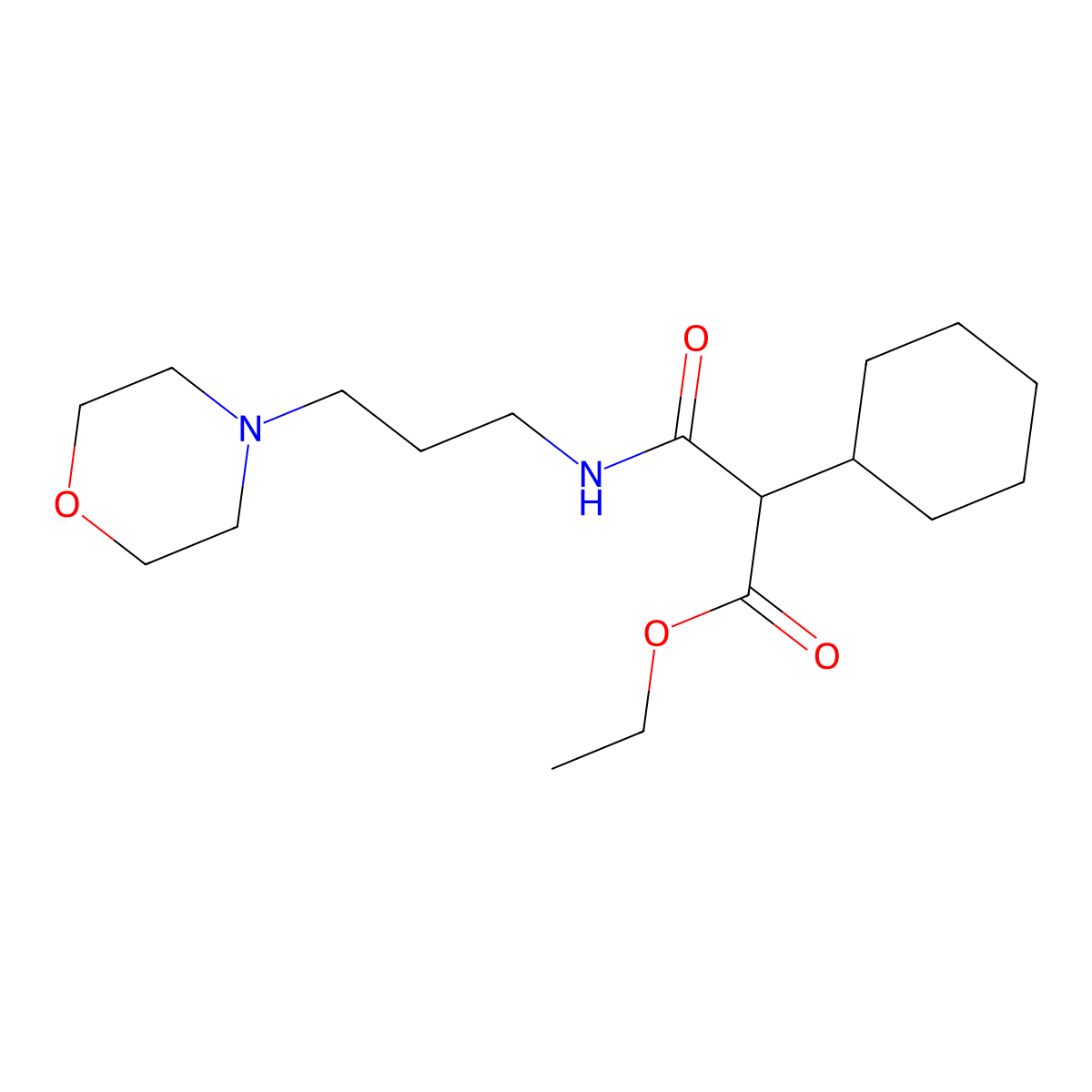 Ethyl 2-cyclohexyl-3-{[3-(morpholin-4-yl)propyl]amino}-3-oxopropanoate molecular structure, CAS 409099-37-2
