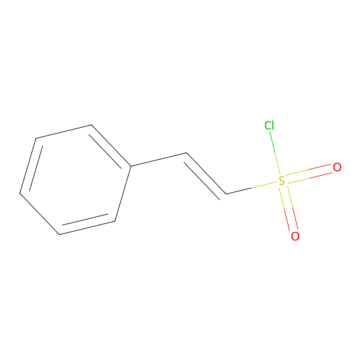 (E)-2-phenylethene-1-sulfonyl chloride molecular structure, CAS 4091-26-3